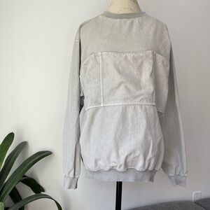 Washed Light Gray Crewneck Sweatshirt